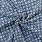 Preview: Double Gauze in Jeansblau mit Blumenstickerei